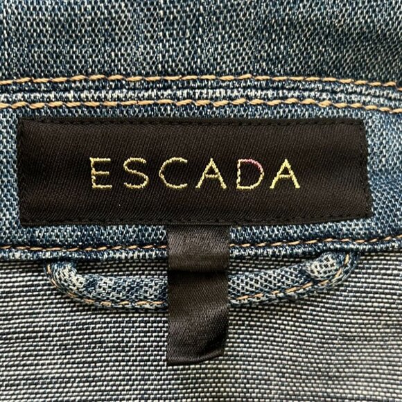 Vintage ESCADA Denim Zip Jacket with Fine Stitch Detailing Size Small - Picture 8 of 16